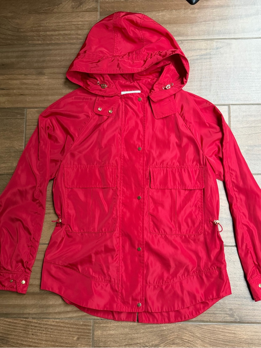 Zara Bright Red Hooded Utility Jacket - Women